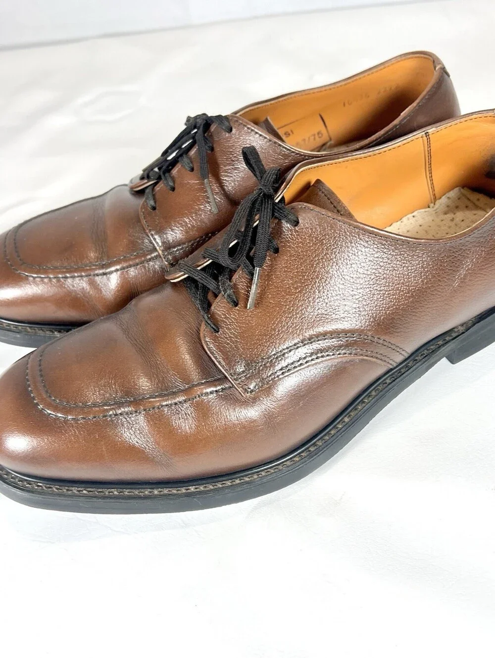 Vintage Red Wing 10438 Moc Toe Shoes Mens Brown Leather Safety Oxford ANSI USA